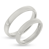 Vielses & Forlovelses ringe,oval profil 3,9 * 1,8 mm. blank 925 s.