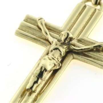 Vedhæng kors med krucifix 14 kt. facon 6,2 gr. (prisen er excl. guld)