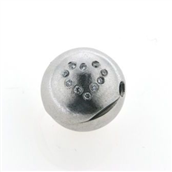 Kuglelås 15 mm. med 10 brill. a 0,01 w/vs. fattet i hjerte 14 kt. hvg.