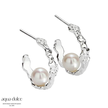 Aqua Dulce Pearly Wave øreringe sølv m. fvp
