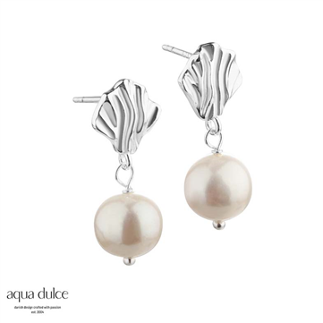 Aqua Dulce Hulda Pearl øreringe sølv m. fvp