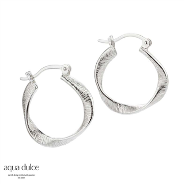 Aqua Dulce Small Twisted Lines øreringe sølv
