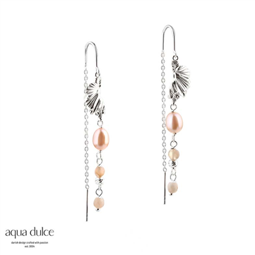 Aqua Dulce Koi Rose Thread øreringe sølv m. fvp