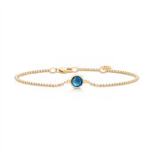 Julie Sandlau Primini Sapphire Blue armbånd forgyldt sølv safirblå krystal