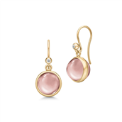 Julie Sandlau Prime Dusty Rose øreringe forgyldt sølv med rosa krystal