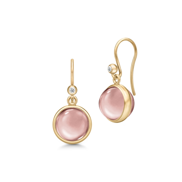 Julie Sandlau Prime Dusty Rose øreringe forgyldt sølv med rosa krystal