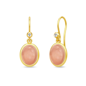 *Julie Sandlau Cherry øreringe sølv forgyldt med rosa krystal