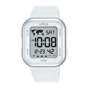 Lorus Sports ur digital plastik hvid silikone 10bar 38mm