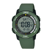 Lorus Sports herreur digital plastik grøn silikone 10bar 40mm