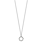 Spirit Icons Gem halskæde sølv sort rhodineret vedhæng af perler og kugler (45 cm)