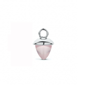 Spirit Icons Acorn Drop Rose Quarts vedhæng til hoops 14 karat hvidguld med rosakvarts (1 stk)