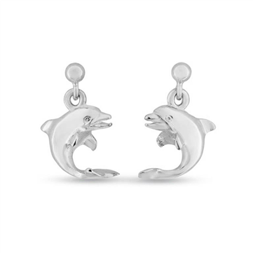 Ørestikker med Delfiner i sølv
