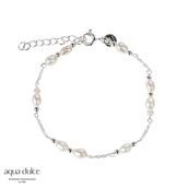 Aqua Dulce Cara armbånd sølv m. perler (17 + 3 cm)