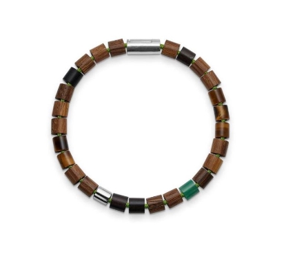 Billede af Mads Z Black Sun armbånd "Green Bowl" grøn nylon m. sølv lås