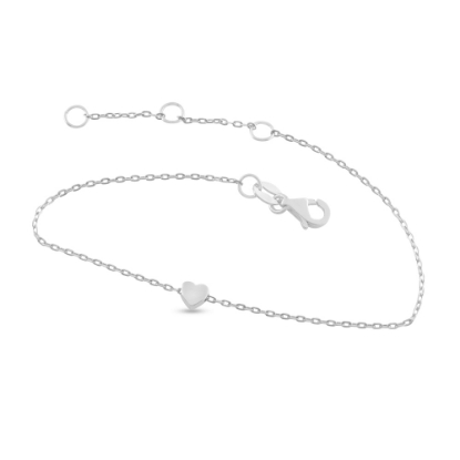 Billede af By Pind armbånd sølv rhodineret armbånd med hjerte (15+3cm)