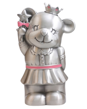 Billede af Nordahl Andersen sparebøsse m/prinsesse bamse fortinnet