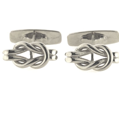 Billede af Manchetknapper, Råbåndsknob (knude) 925s