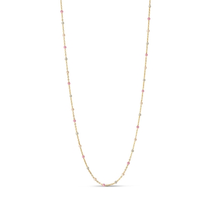 Billede af ENAMEL Copenhagen Lola Tropical halskæde sølv forgyldt farvet emalje kugler (38 + 4cm)