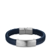 Billede af Bering Arctic Symphony blå læderarmbånd poleret stål (200 mm)