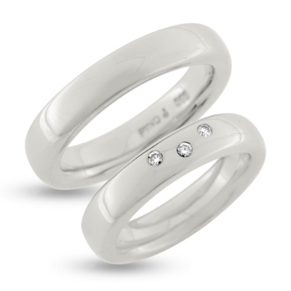 Billede af Vielses & Forlovelses ringe, damer. brill 0,03 w/si profil oval ca. 4,6*2,7mm 925s