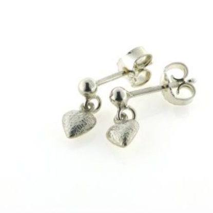 Billede af Ørestik hjerter, massive, stik med kugler hængere 925s.