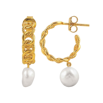 Billede af Hultquist Eleonora Ørering sølv forgyldt