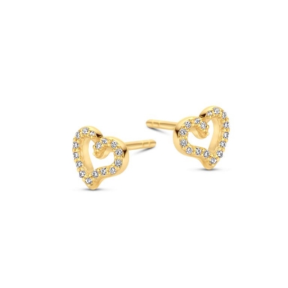 Billede af Spirit Icons Youth ørestikker forgyldt sølv m. cz