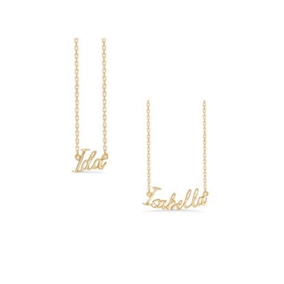Billede af Studio Z "Name Tag - CUSTOM MADE" halskæde forgyldt sølv (40-45 cm)