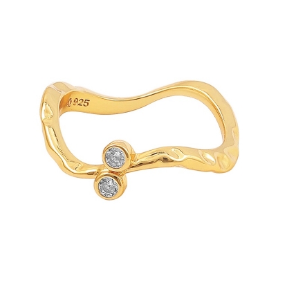 Billede af Hultquist Alva ring forgyldt sølv m. zirkonia (str. 50-55)