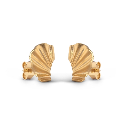 Billede af ENAMEL Copenhagen Mini Wave øreringe sølv forgyldt