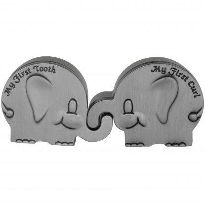 Billede af Nordahl Andersen Første Tand & Hårlok Elefant skrin fortinnet