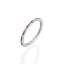 Billede af WiOGA Regnbue ring sølv str. 58