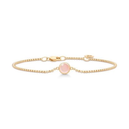 Billede af Julie Sandlau Primini Milky Rose armbånd forgyldt sølv rosa krystal