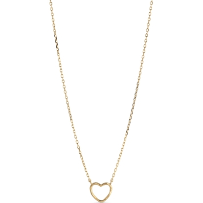 Billede af ENAMEL Copenhagen Organic Heart halskæde forgyldt sølv (40+5cm)
