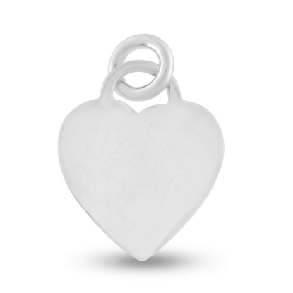 Billede af By Pind vedhæng sølv hjerte flad