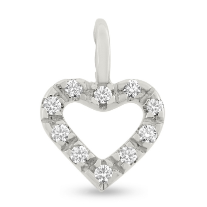 Billede af Vedhæng hjerte 10* 0,02 w/vs 14 kt hvg