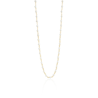 Billede af Susanne Friis Bjørner Halskæde sølv  forgyldt med hvide ferskvandsperler