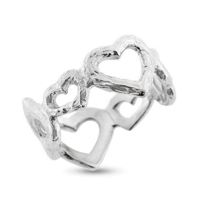 Billede af Ring "Hjertetrio" i sølv