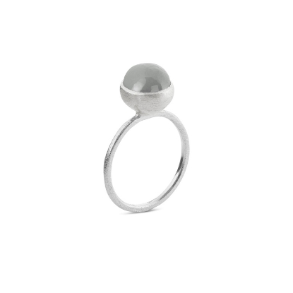 Billede af Susanne Friis Bjørner Ring sølv grå månesten 8mm str. 60