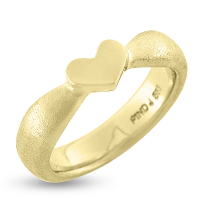 Billede af Ring hjerte, br. 5 mm. 925s forgyldt (hjertering) (forgyldning vil blive slidt af ved dagligt brug !)