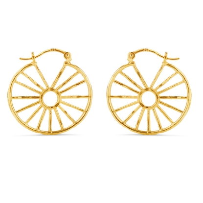 Billede af *Susanne Friis Bjørner Creol sølv forgyldt sol inspireret trådmønster 25 mm