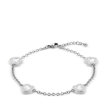 Billede af Bering Arctic Symphony armbånd poleret stål m. sten 18cm