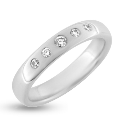 Billede af Ring 1 brillant 0,04 + 4 brill. a 0,02 w/vs 925s. (str.-59)