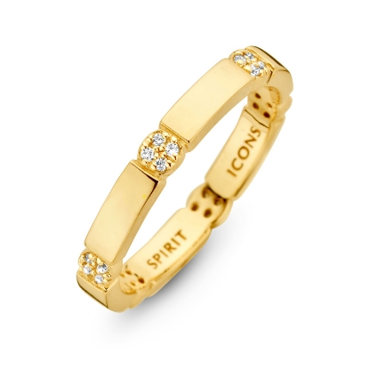 Billede af Spirit Icons Beat ring forgyldt sølv cz