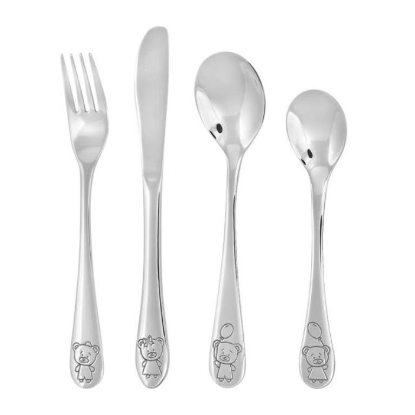 Billede af Nordahl Andersen barnebestik rustfrit stål Bamser 4-dele