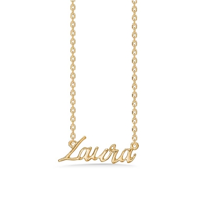 Billede af Studio Z "Name Tag - LAURA" halskæde forgyldt sølv (40-45 cm)