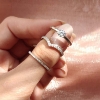 Billede af By Pind solitaire ring sølv rhodineret med syn.zirkonia str 54