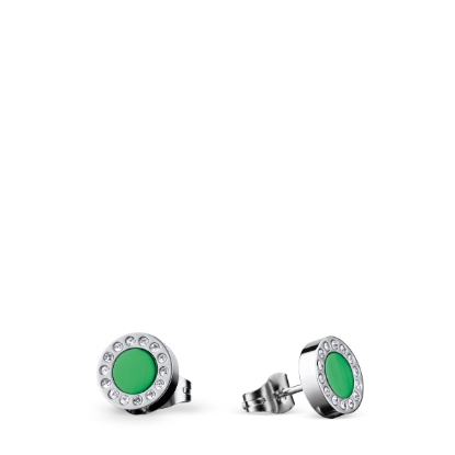 Billede af Bering øreringe Arctic Symphony, poleret sølv, grøn