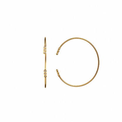 Billede af STINE A armring Six Big Dots sølv forgyldt med hvide zirkoniasten