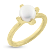 Billede af Ring perle, 4 grabber, fv. kult. perle 7½-8 mm. 14 kt. facon +  gr. (prisen er excl. guld)